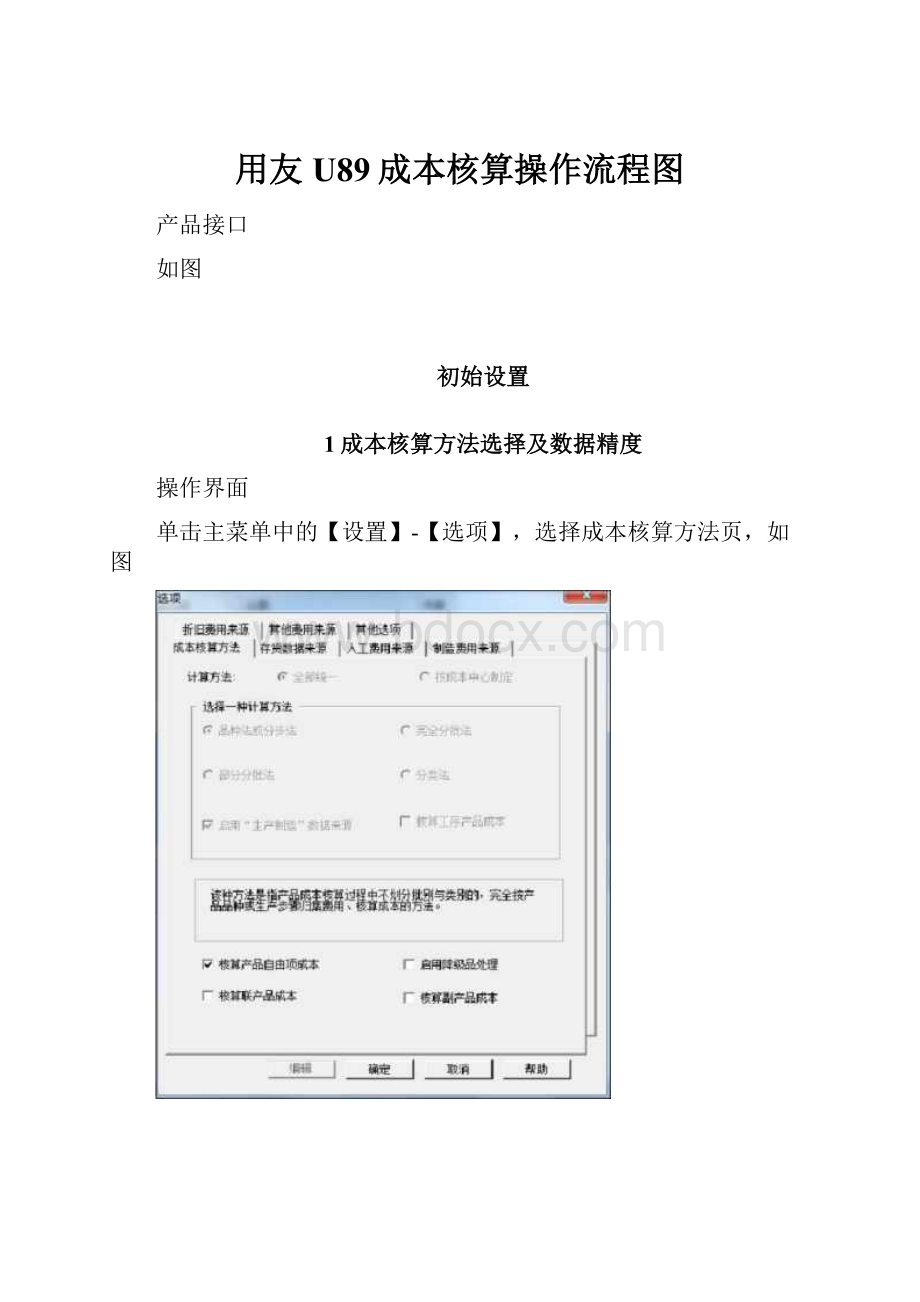 用友U89成本核算操作流程图Word文档下载推荐.docx