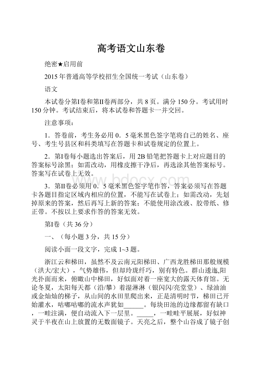 高考语文山东卷文档格式.docx_第1页