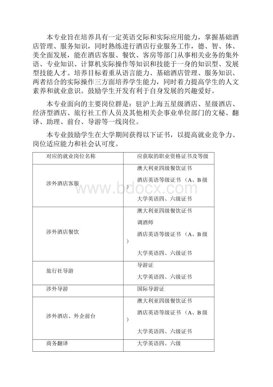 上海行健职业学院旅游管理中澳合作专业自评报告.docx_第2页