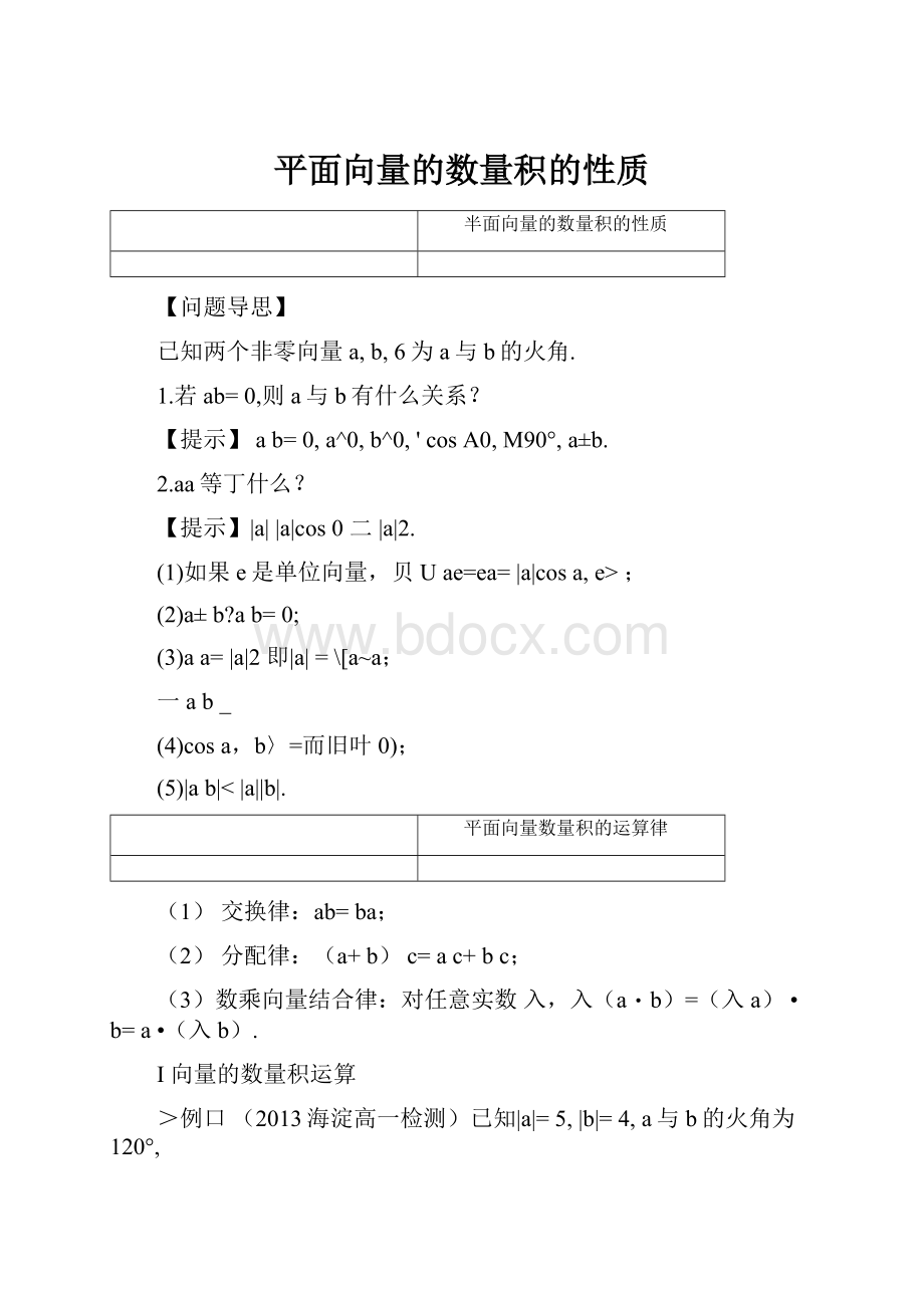 平面向量的数量积的性质.docx