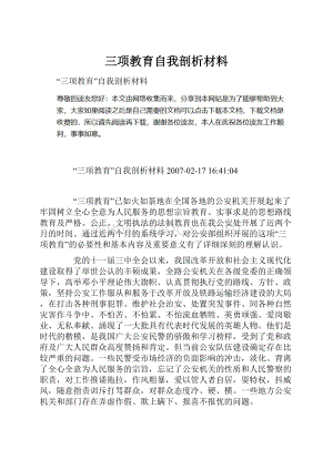 三项教育自我剖析材料.docx