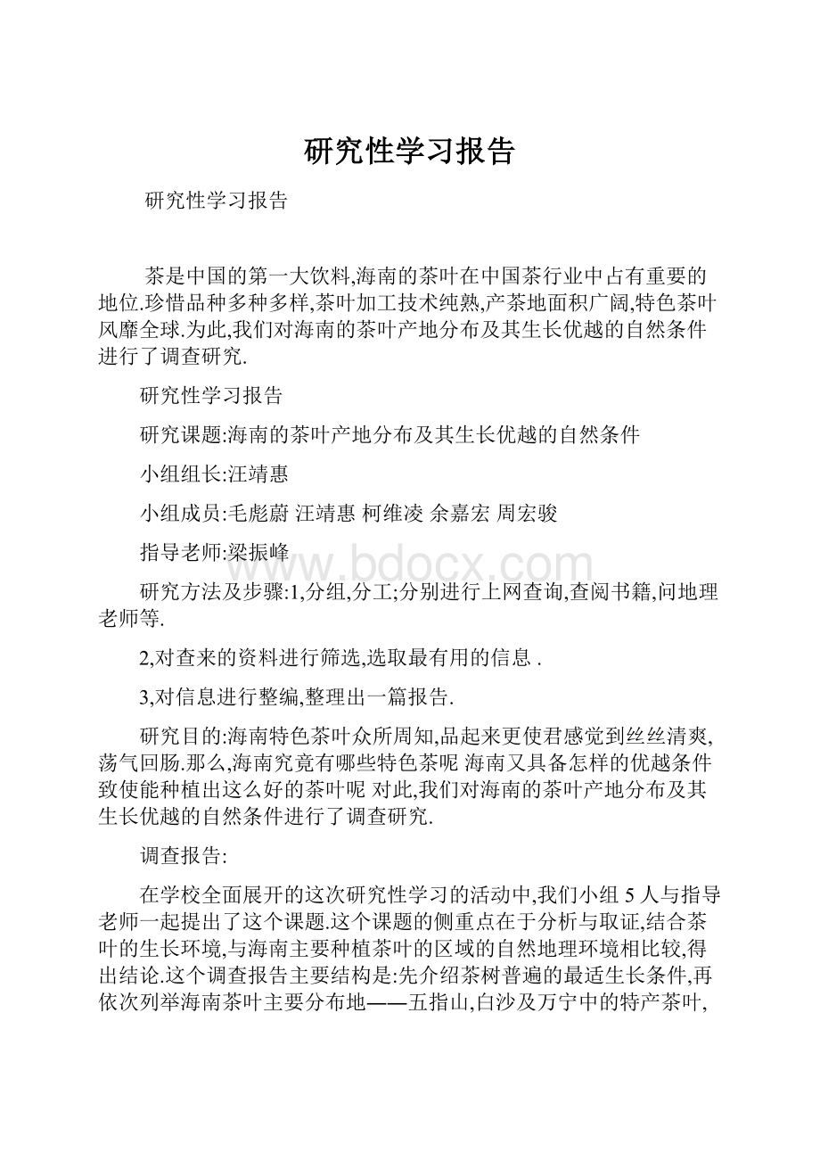 研究性学习报告.docx