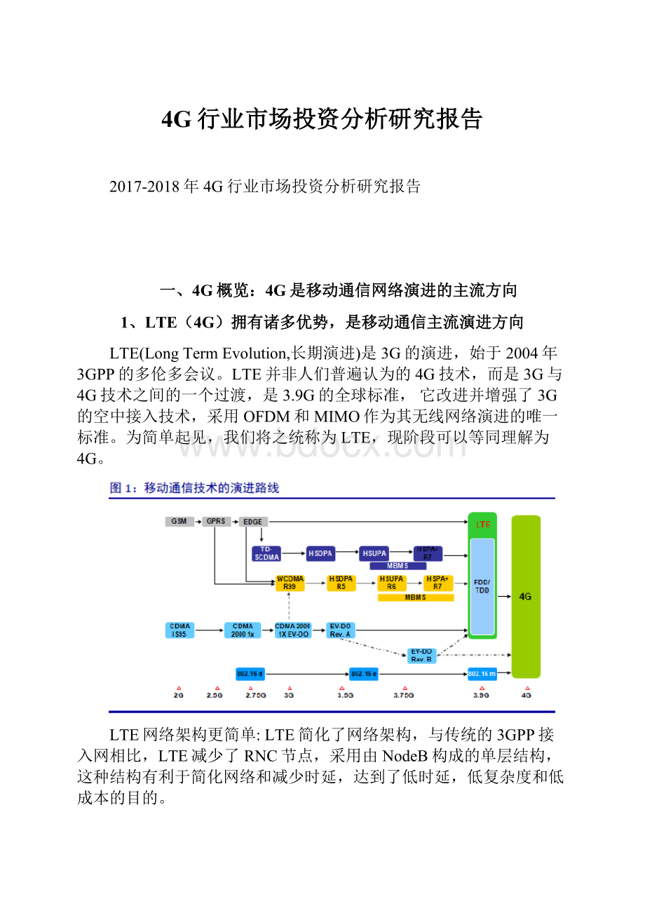 4G行业市场投资分析研究报告Word下载.docx