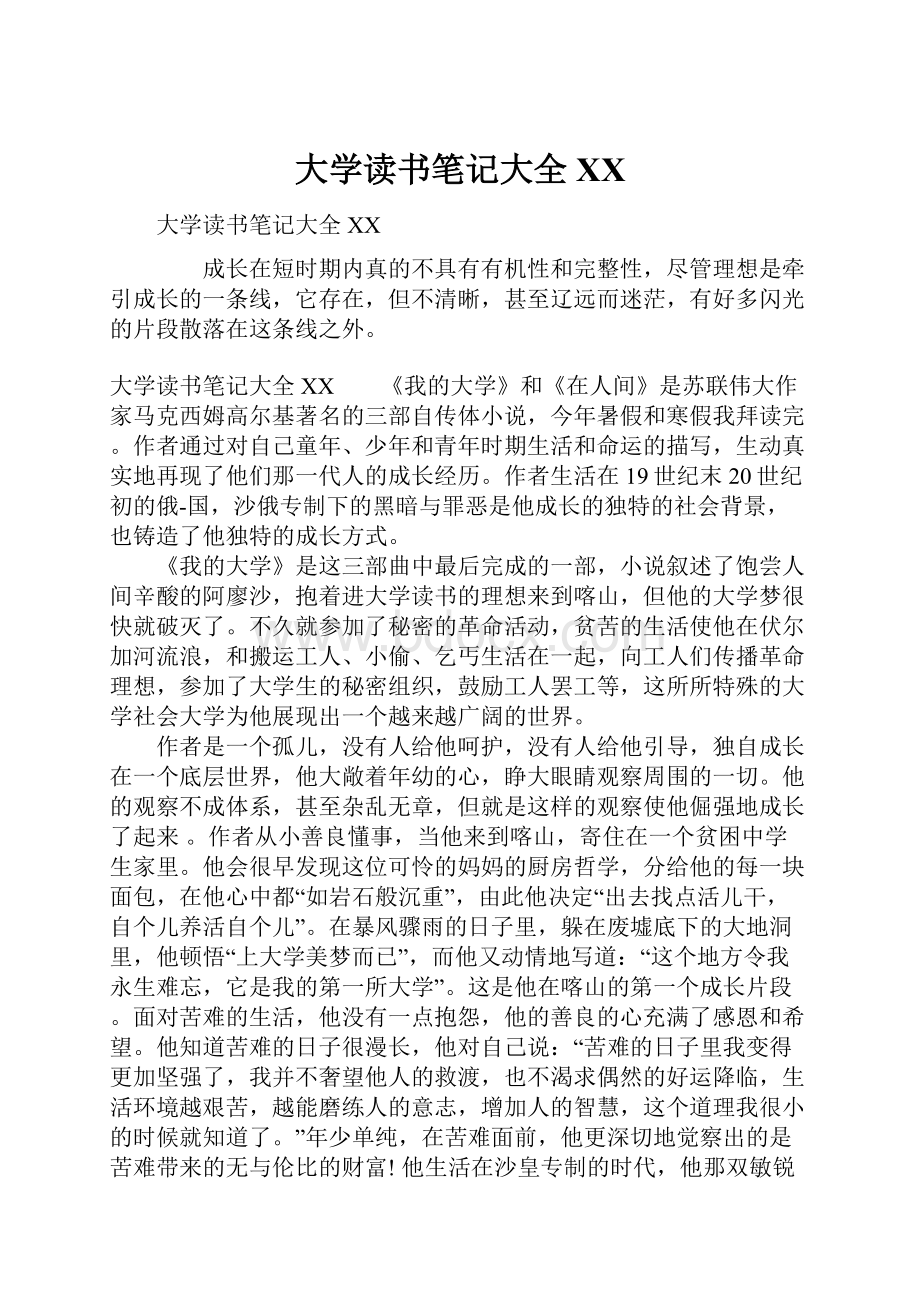 大学读书笔记大全XX.docx_第1页