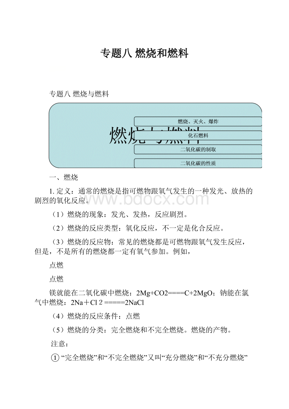 专题八 燃烧和燃料Word下载.docx