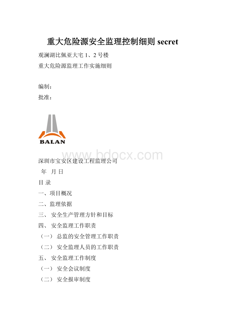 重大危险源安全监理控制细则secret.docx