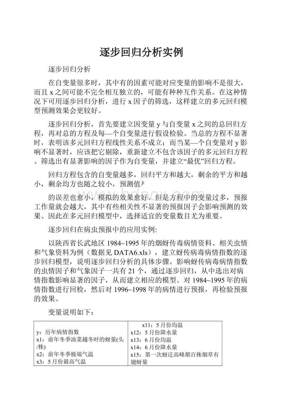 逐步回归分析实例文档格式.docx