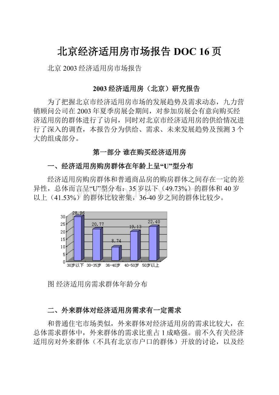 北京经济适用房市场报告DOC 16页.docx