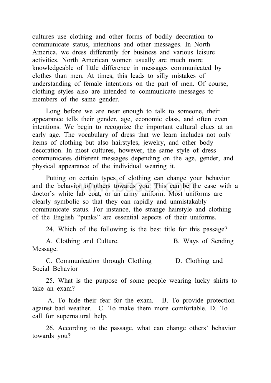 广西桂林市龙胜中学高二英语上学期段考试题无答案doc文档格式.docx_第3页