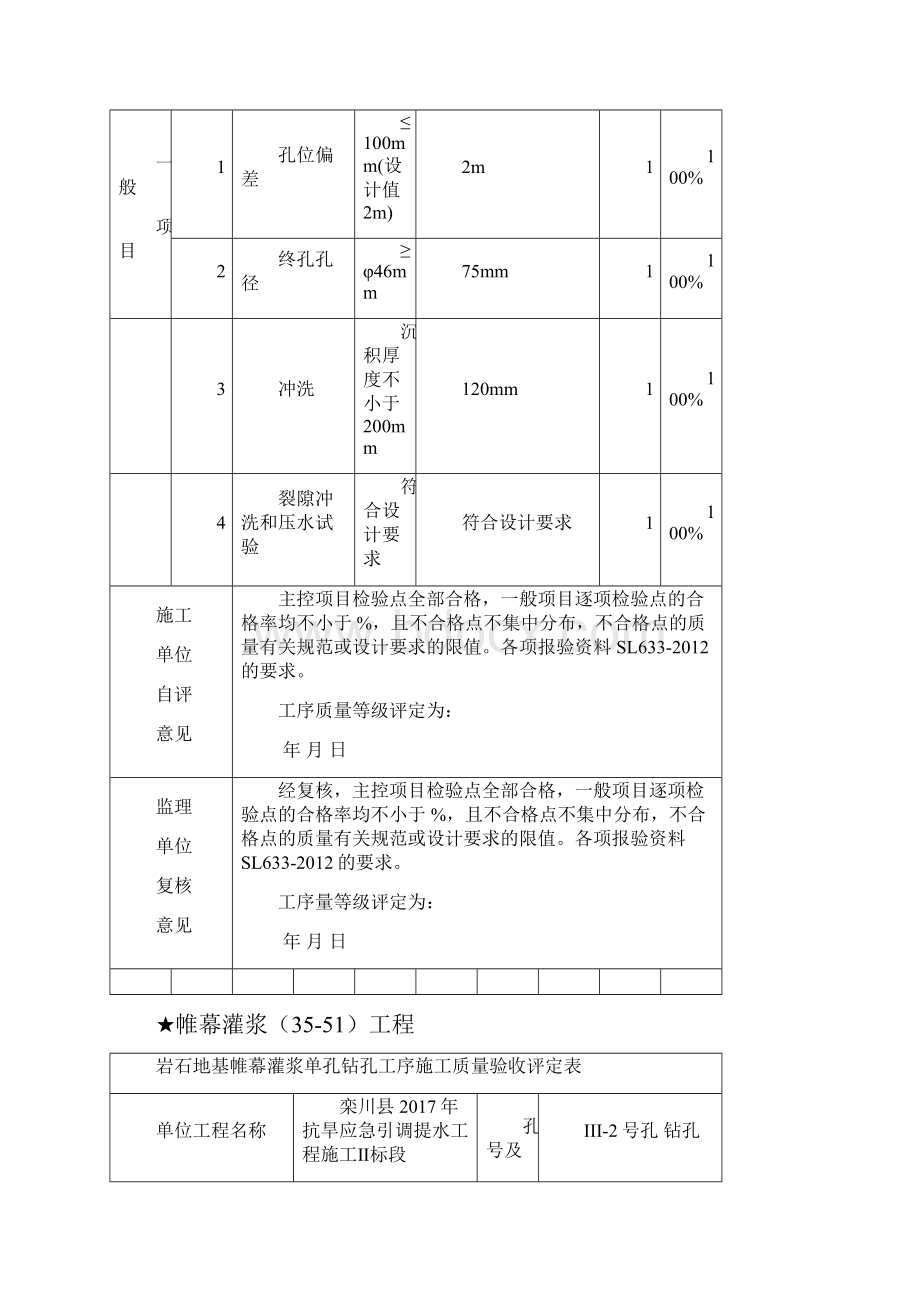 灌浆工序标准表钻孔3551Word文档格式.docx_第2页