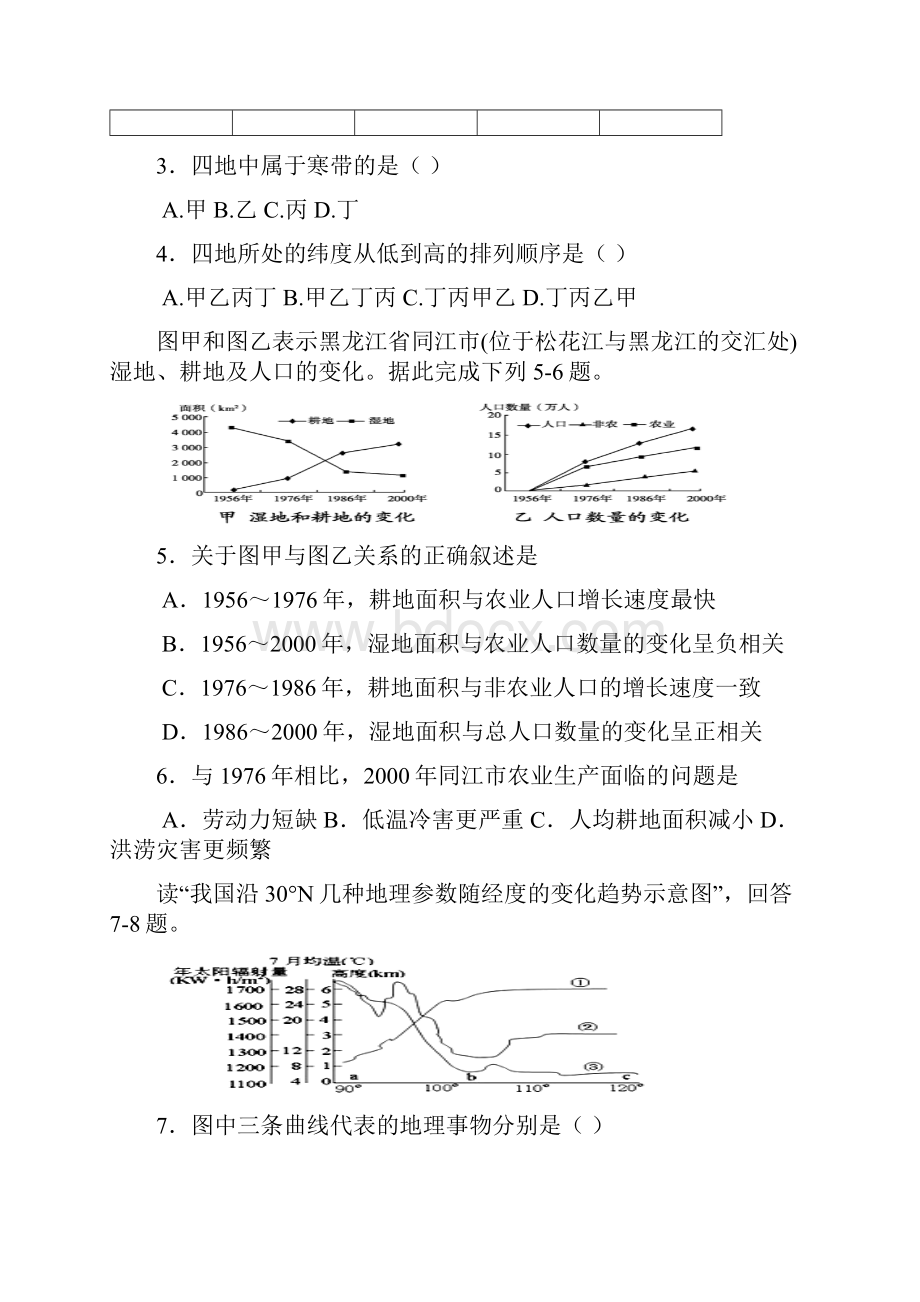 高三文科综合摸底考试.docx_第2页