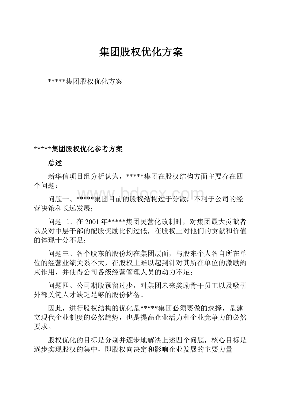 集团股权优化方案.docx_第1页