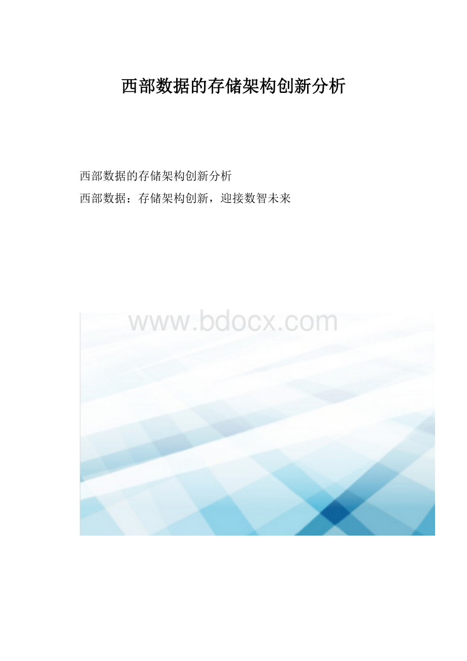 西部数据的存储架构创新分析.docx