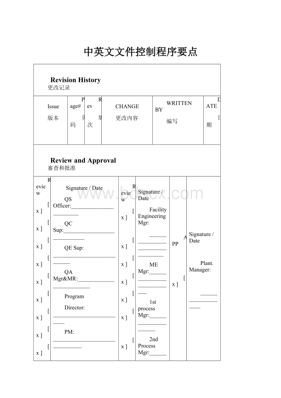 中英文文件控制程序要点Word格式.docx