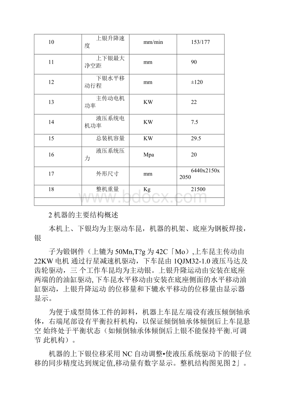 20x2500三辊卷板机使用说明书机械部分Word文档格式.docx_第2页