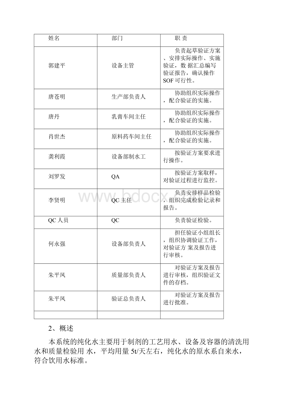 纯化水系统验证方案Word文档格式.docx_第2页