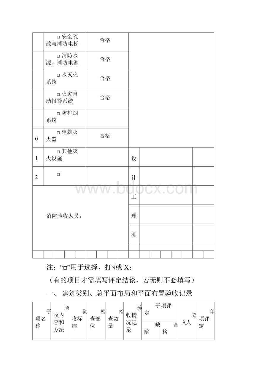 建筑工程消防验收记录表模板1.docx_第2页