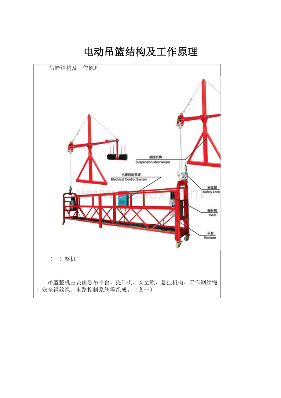 电动吊篮结构及工作原理.docx