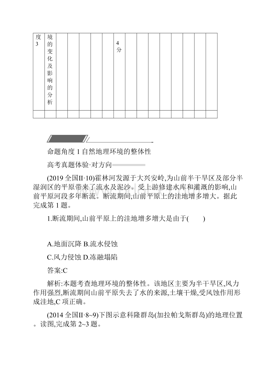 版高考地理二轮复习专题五自然地理环境的整体性与差异性对对练.docx_第2页