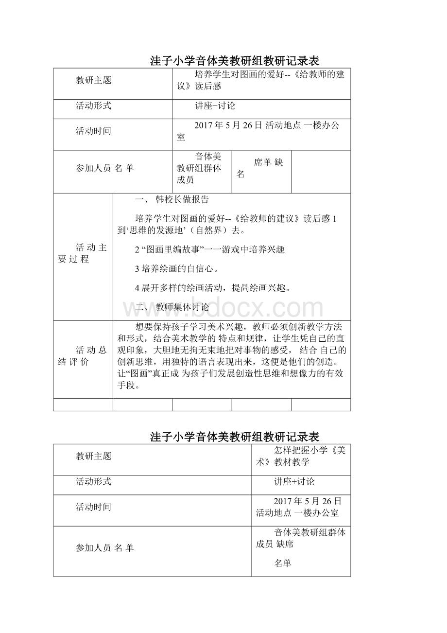 小学美术教研组活动记录表0815221627.docx_第3页