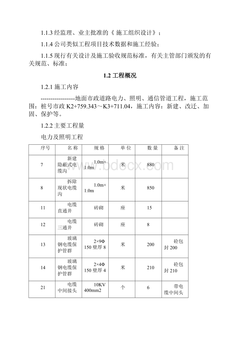 市政道路电力照明通信管道工程施工方案.docx_第2页