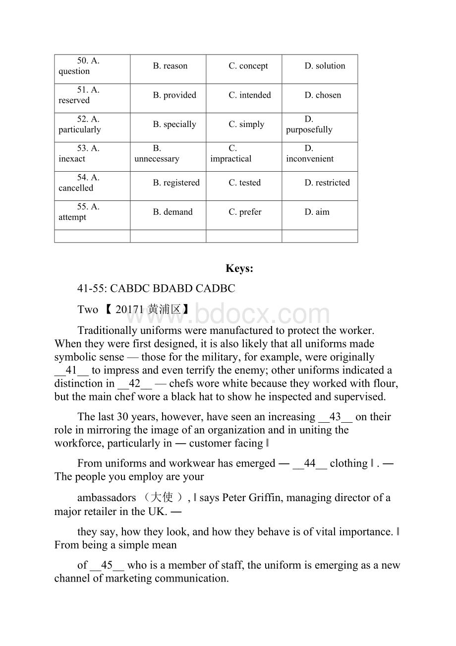 上海市各区高三英语一模汇编完形填空老师版已校对.docx_第3页