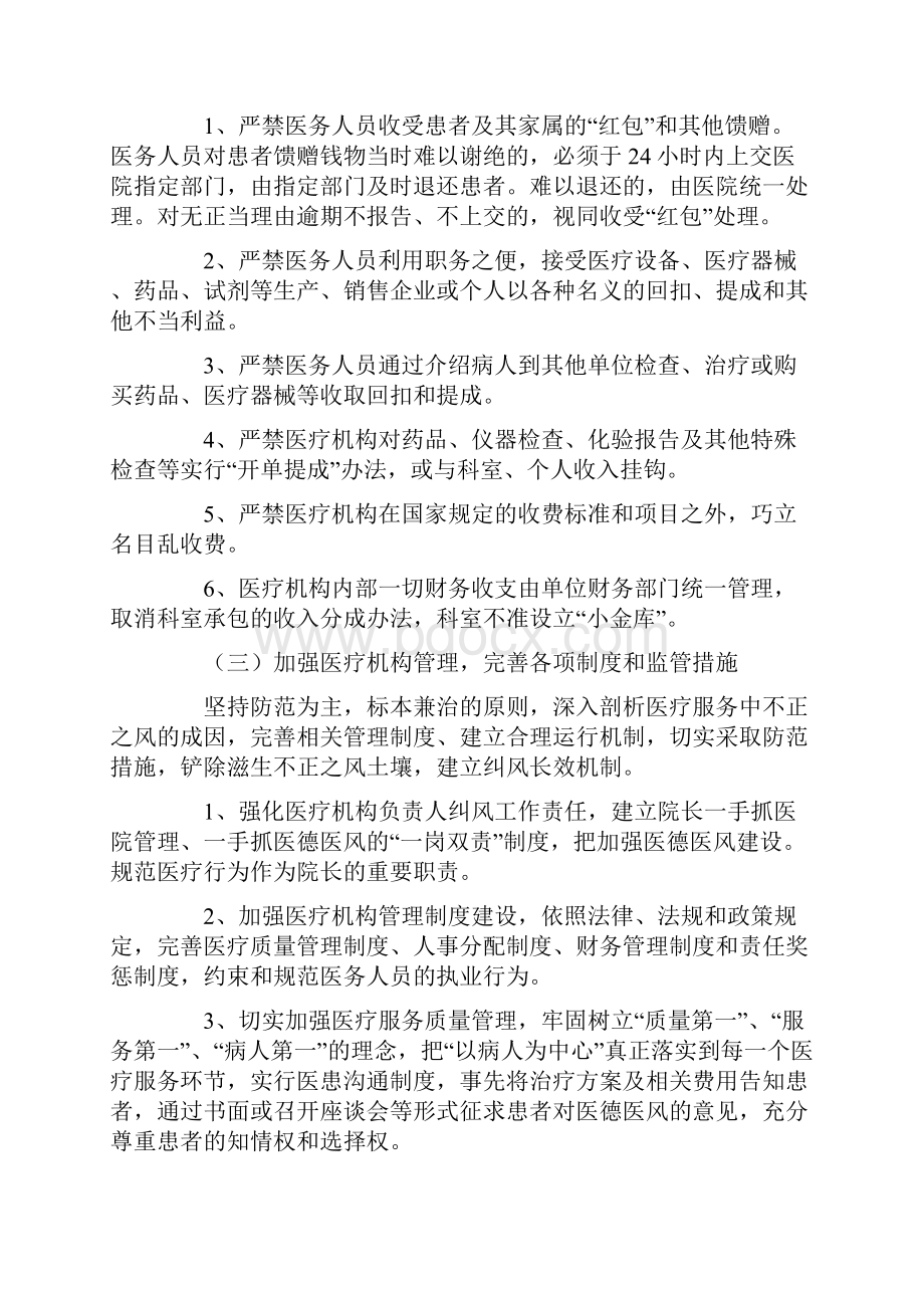 卫生系统纠正医疗服务中不正之风专项治理工作方案.docx_第3页