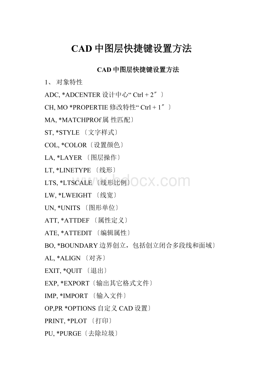 CAD中图层快捷键设置方法.docx_第1页