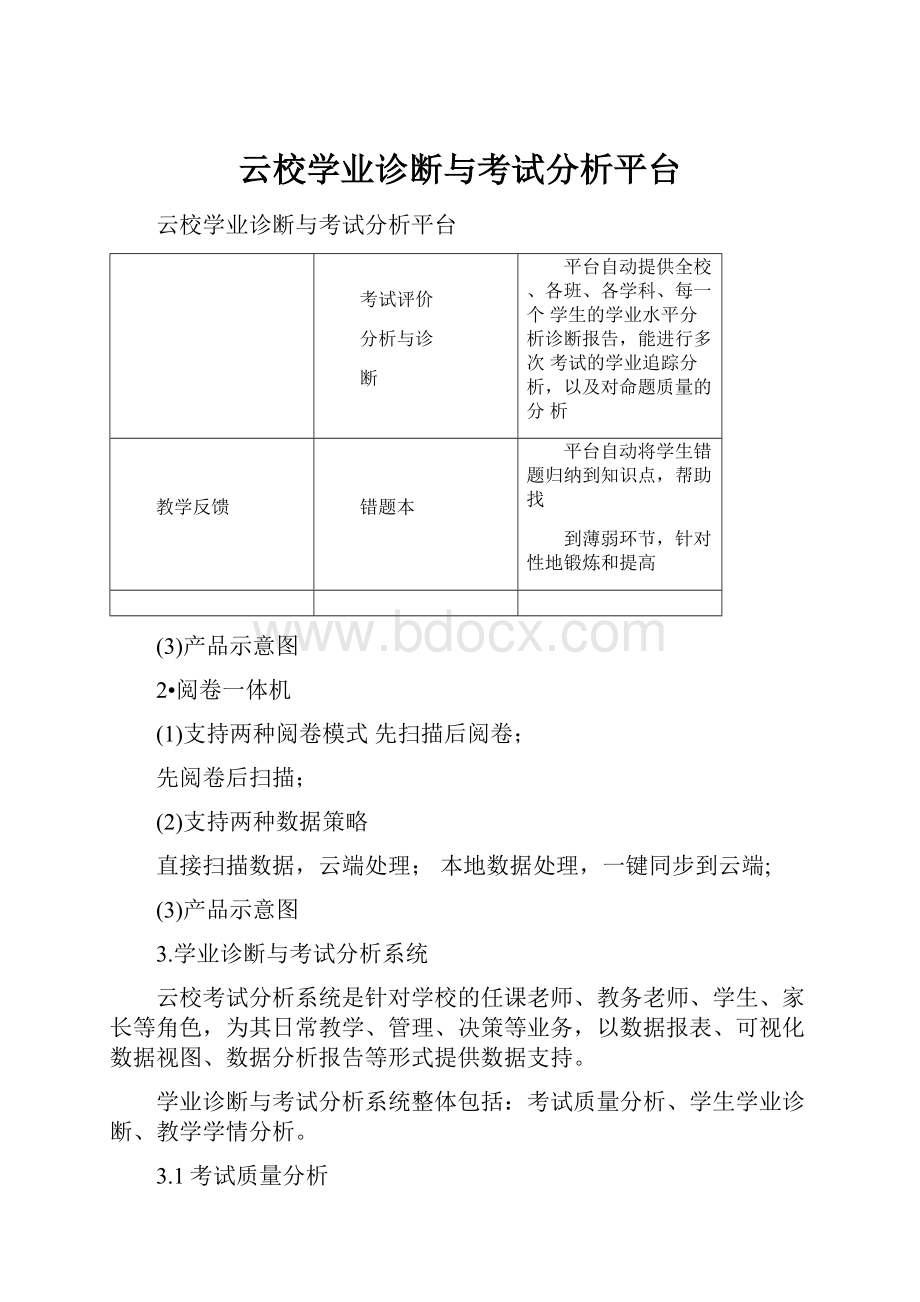 云校学业诊断与考试分析平台Word文档格式.docx