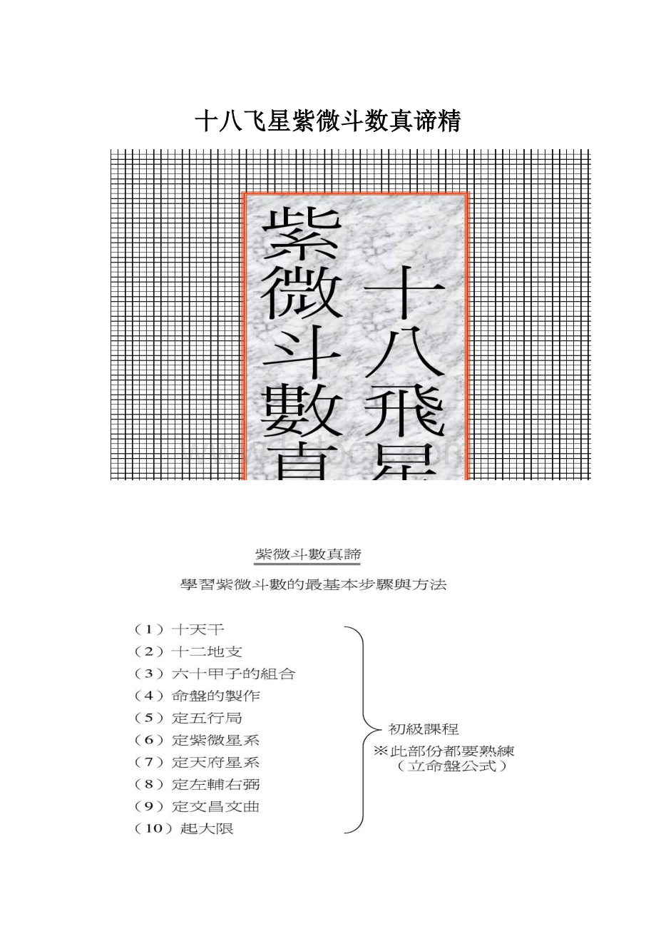 十八飞星紫微斗数真谛精Word格式文档下载.docx