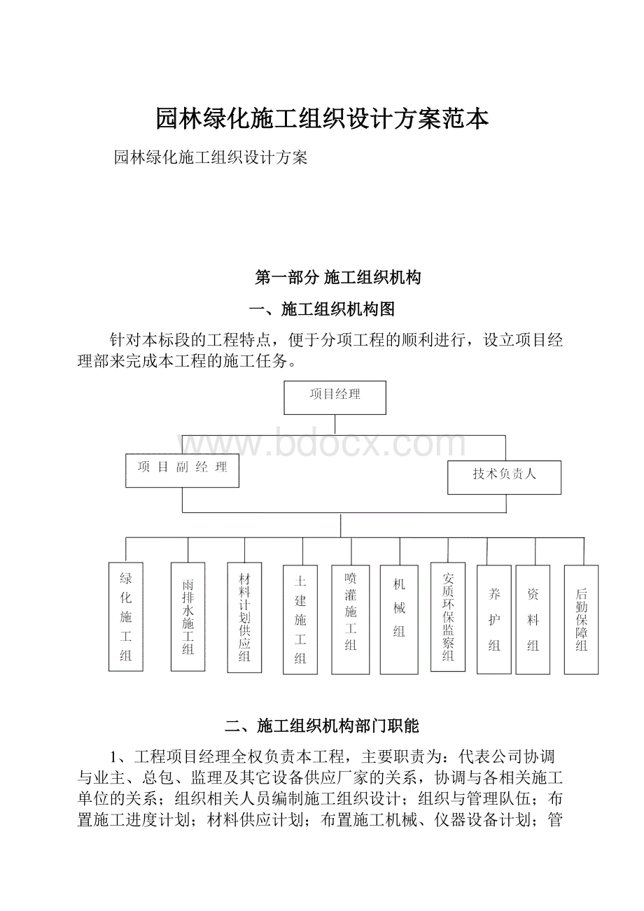 园林绿化施工组织设计方案范本.docx_第1页