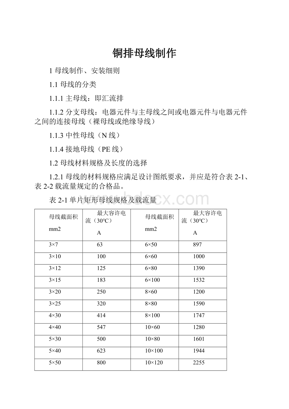 铜排母线制作.docx