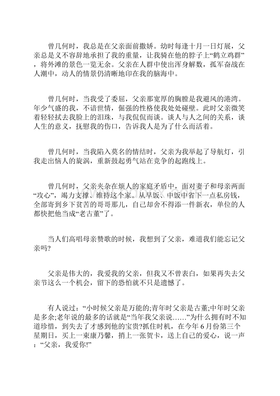 关于父亲节的高中作文Word文档下载推荐.docx_第3页