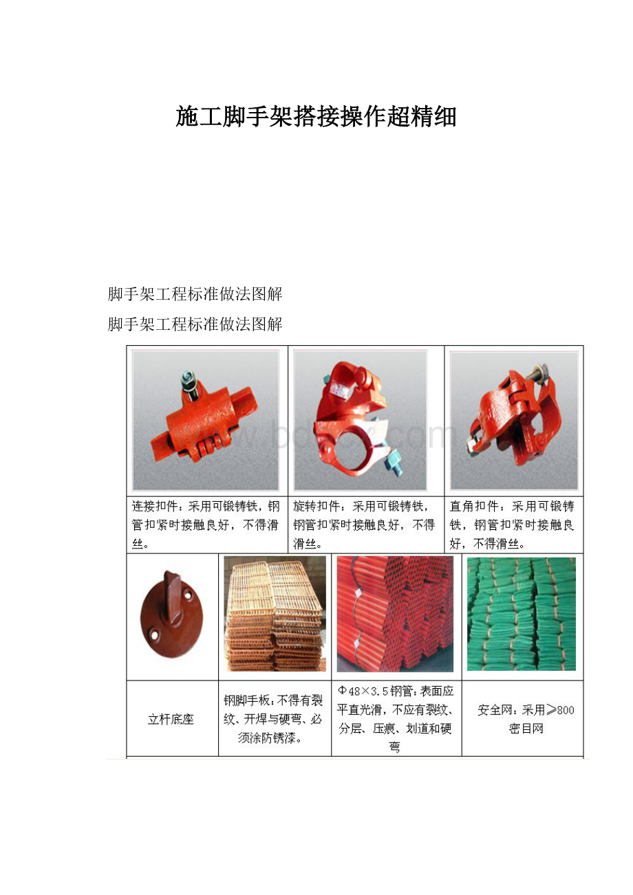 施工脚手架搭接操作超精细.docx