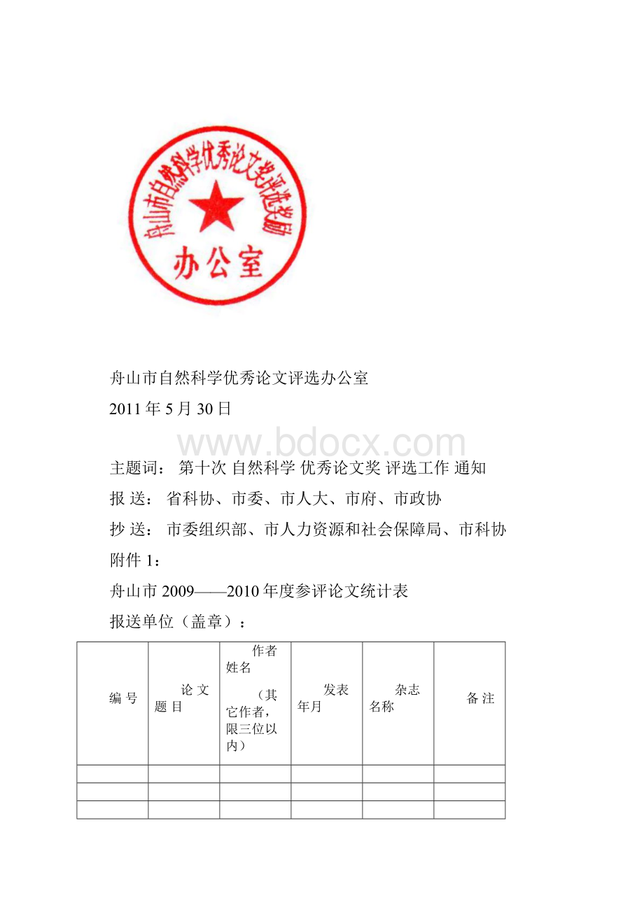 舟山市自然科学优秀论文奖评选奖励办公室文件.docx_第3页