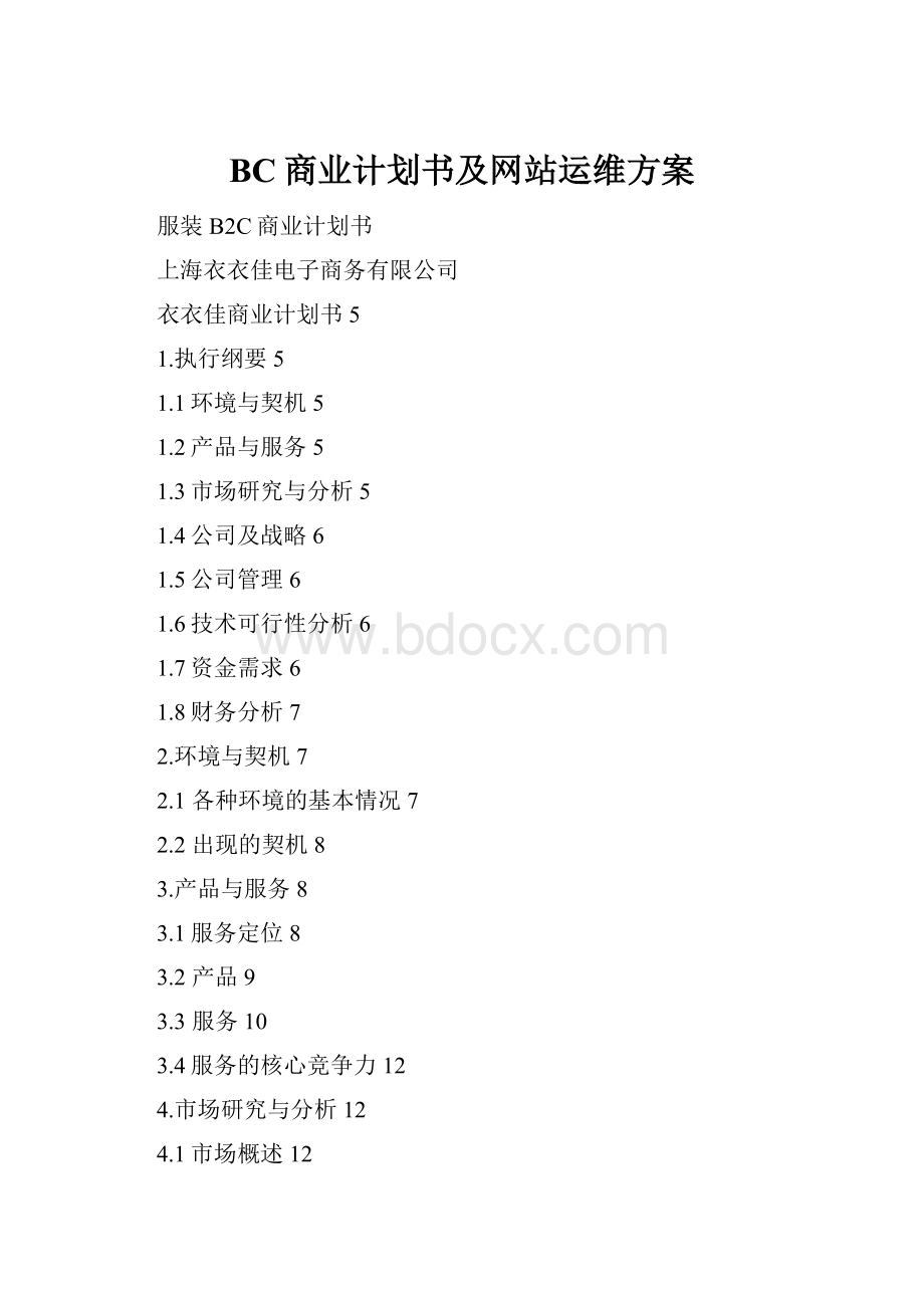 BC商业计划书及网站运维方案Word格式.docx