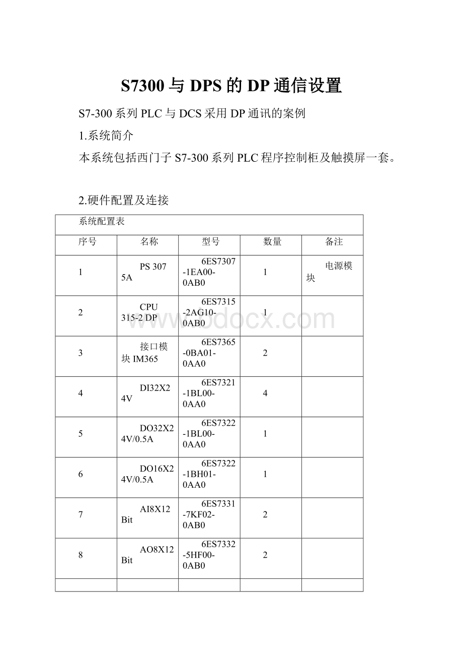 S7300与DPS的DP通信设置.docx_第1页