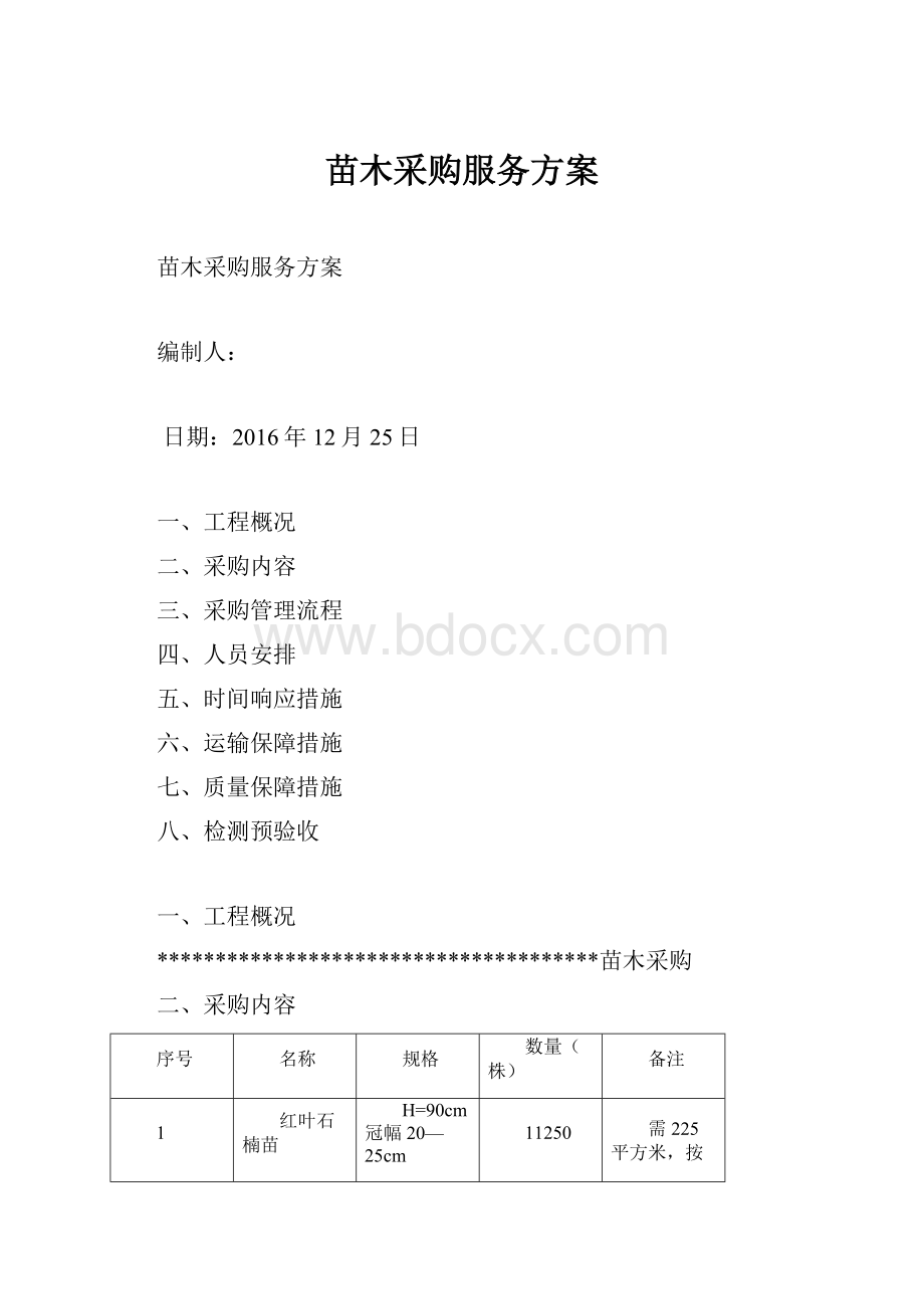 苗木采购服务方案文档格式.docx_第1页