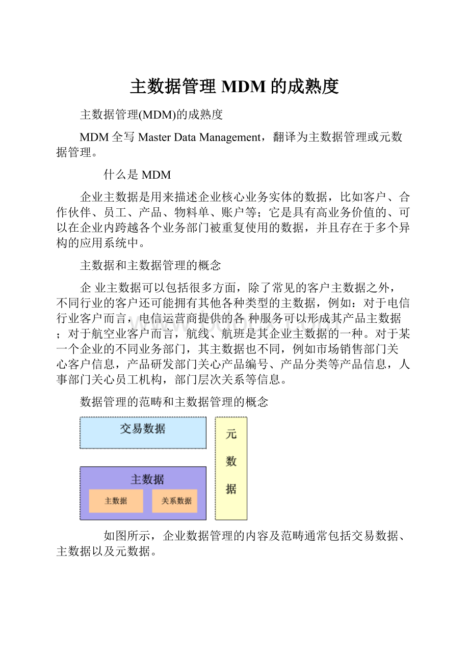 主数据管理MDM的成熟度.docx_第1页