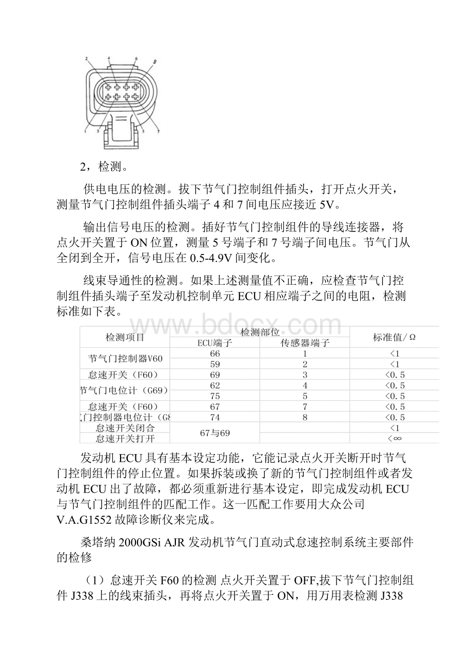 桑塔纳电控发动机传感器的检测.docx_第3页