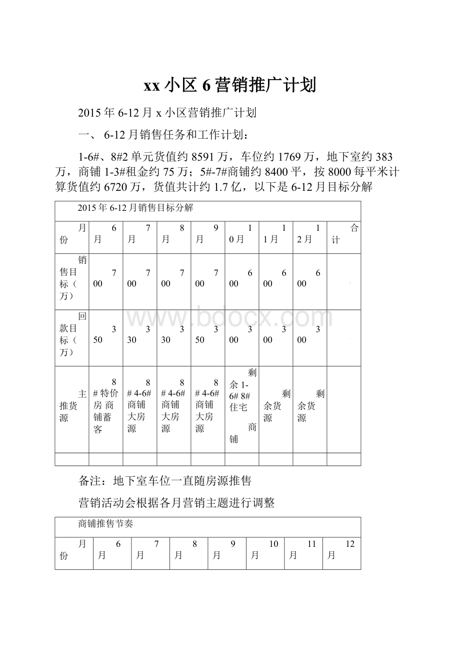 xx小区6营销推广计划.docx