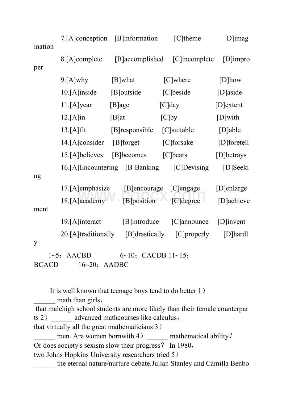 专四完形练习附答案19.docx_第2页