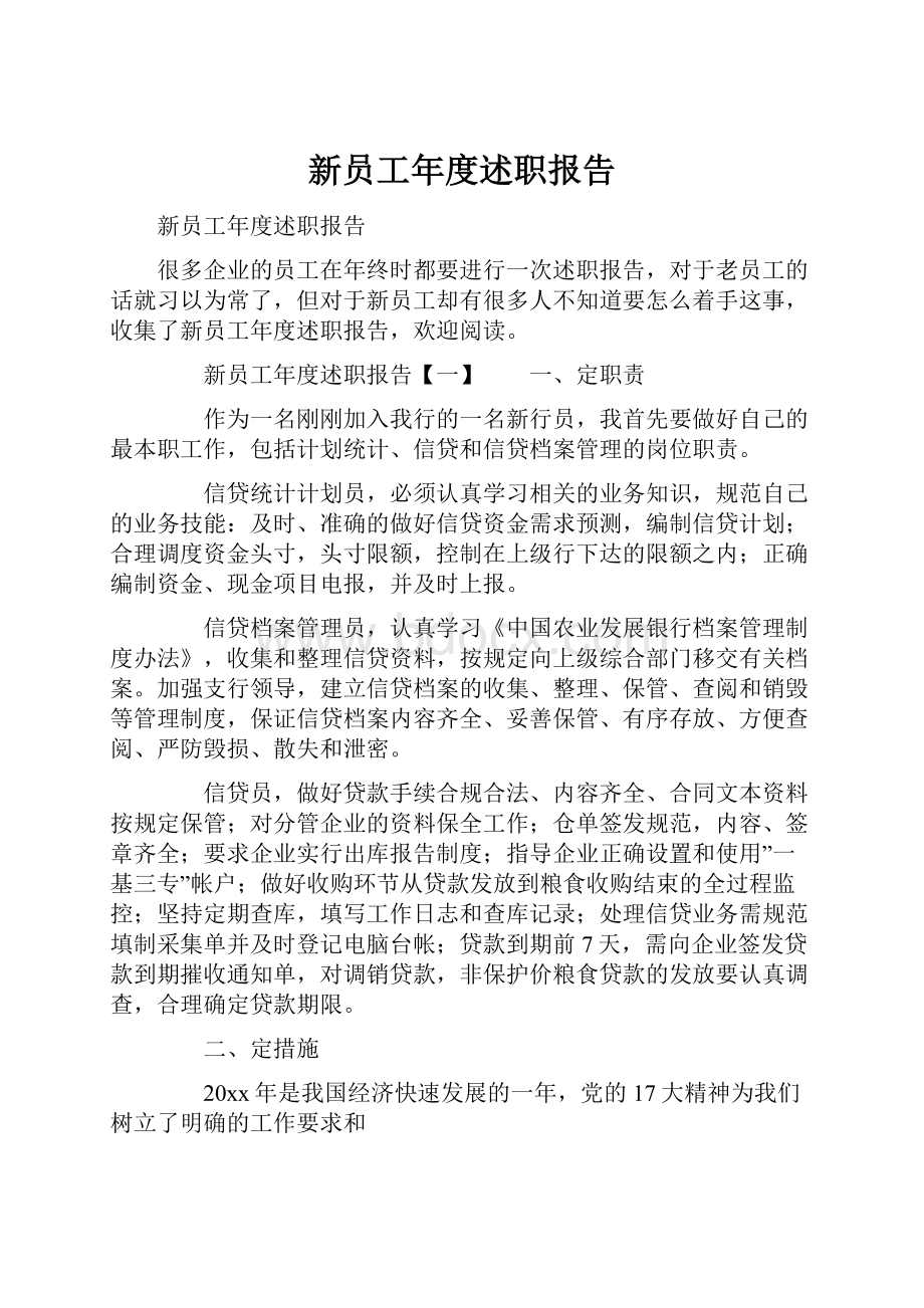 新员工年度述职报告.docx_第1页