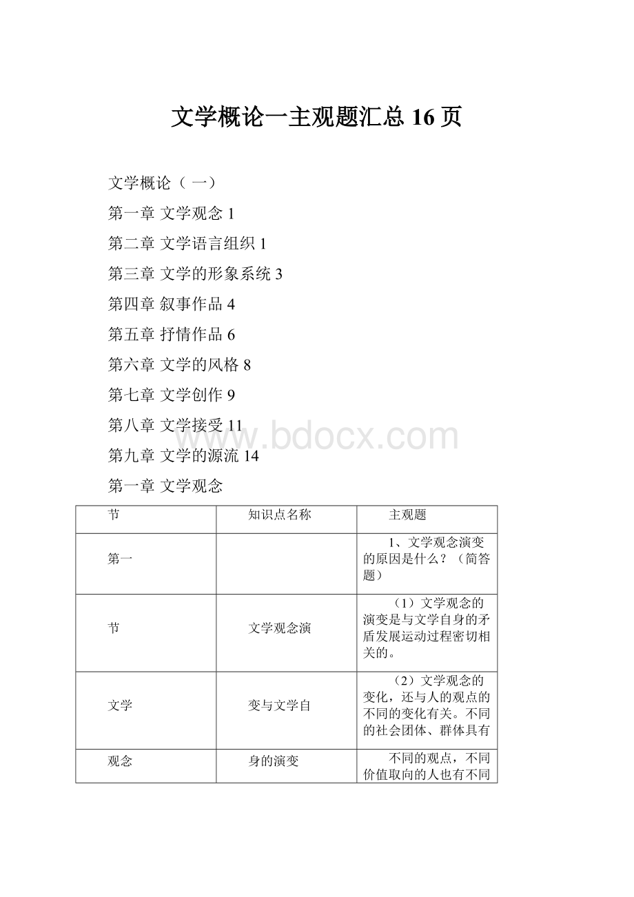 文学概论一主观题汇总16页.docx_第1页