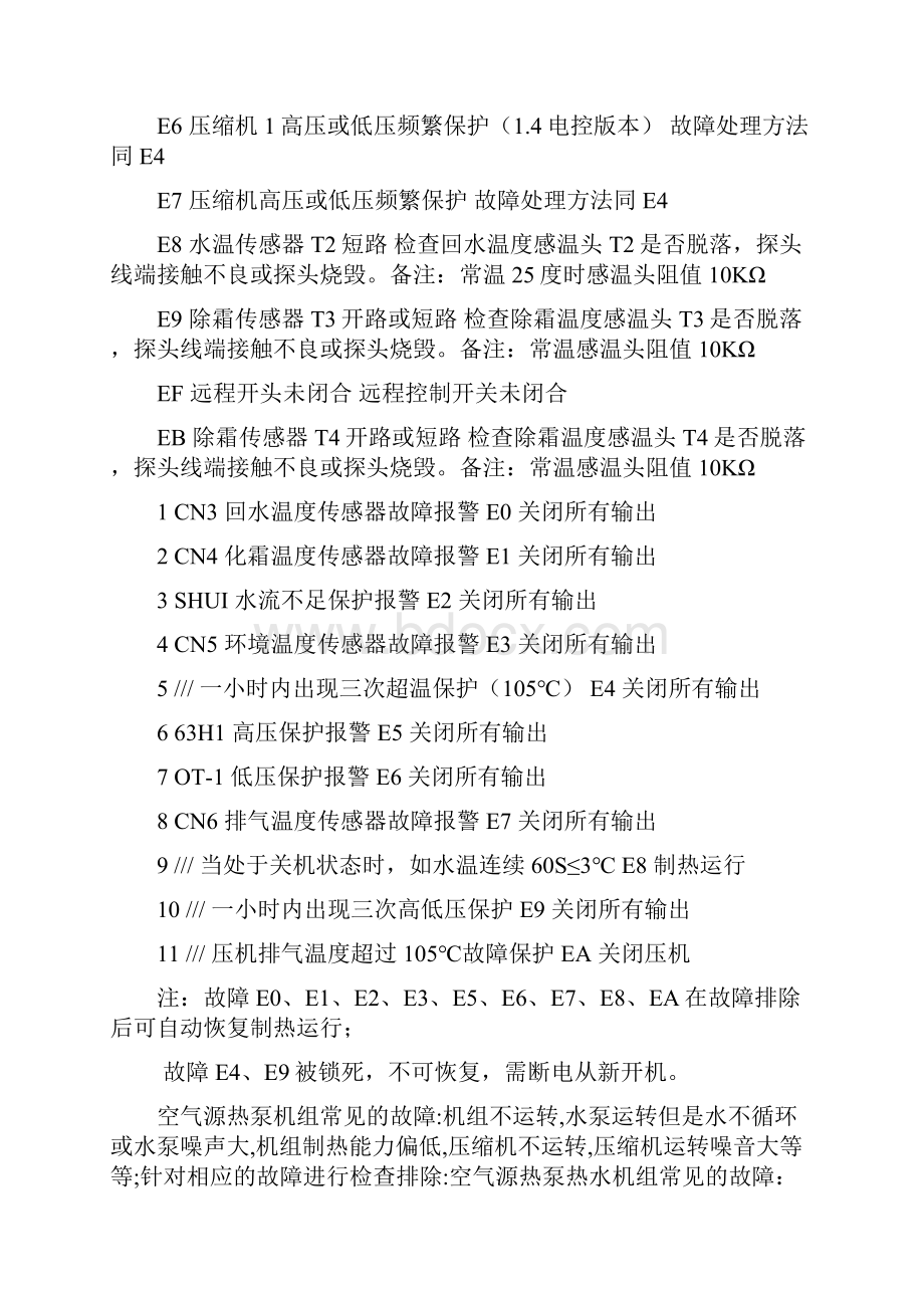 美的故障代码 故障说明 处理方法.docx_第2页