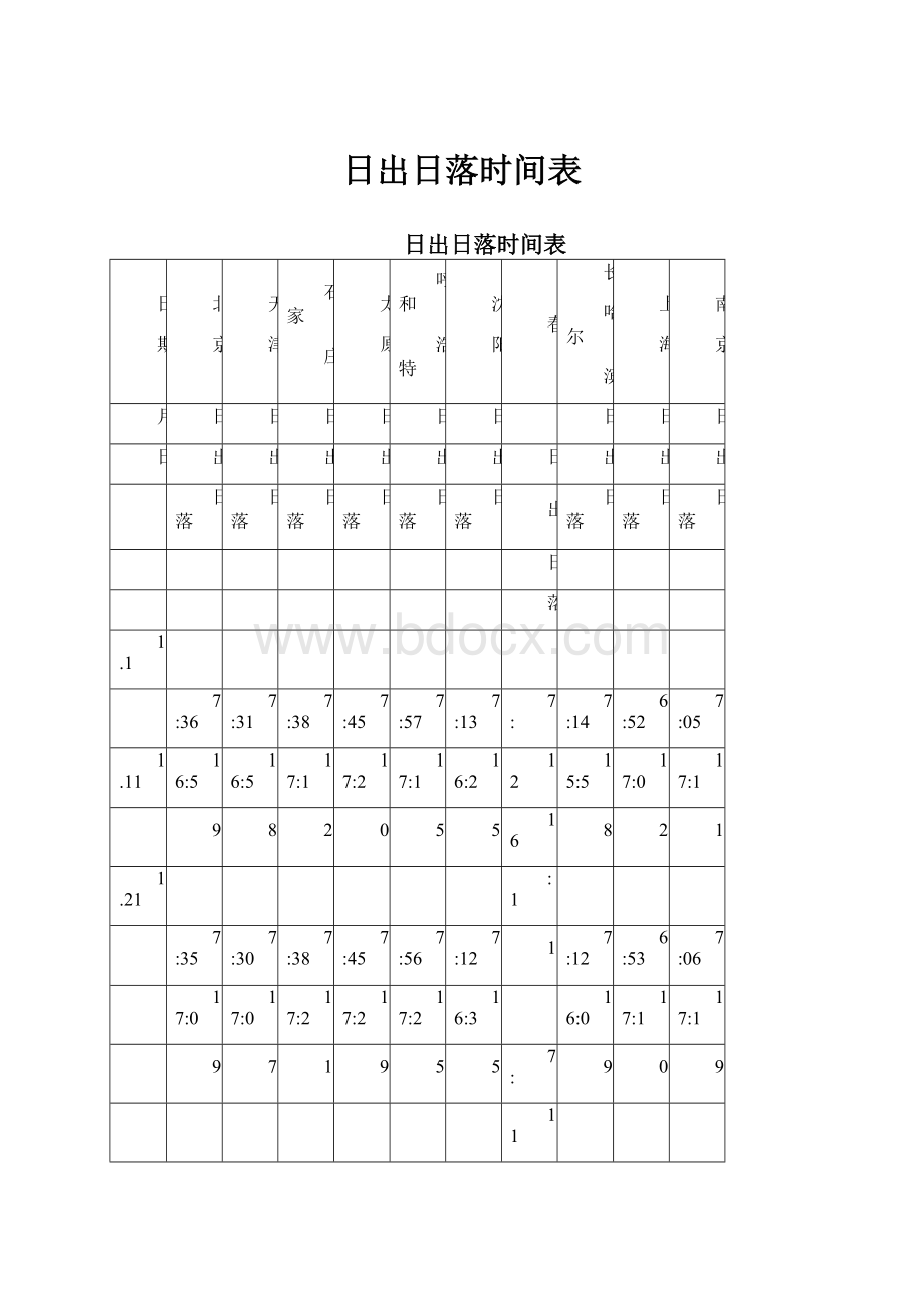 日出日落时间表.docx_第1页