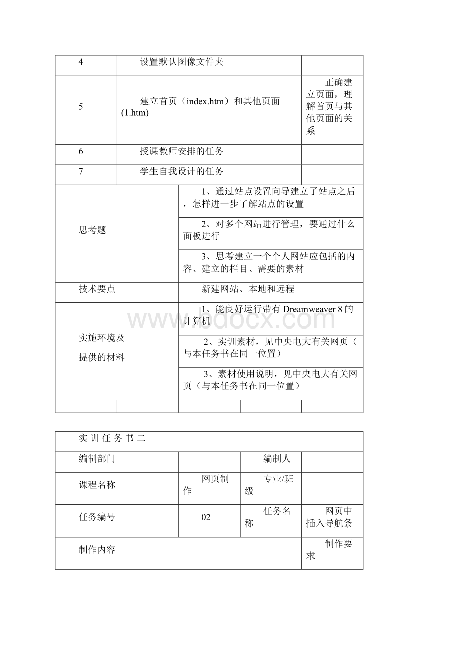 Dreamweaver网页设计作业形考网考形成性考核册国家开放大学电大.docx_第2页