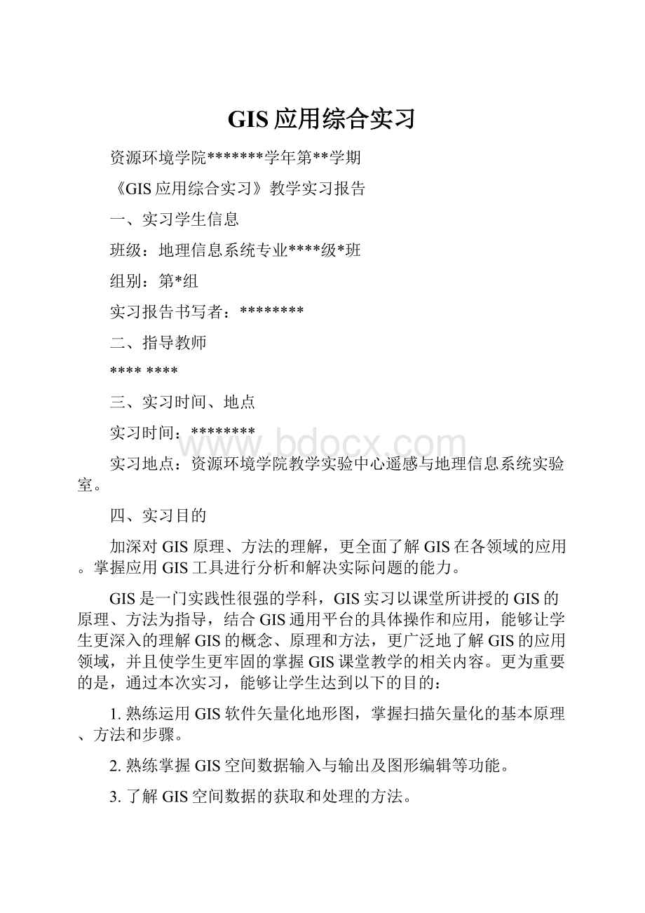 GIS应用综合实习文档格式.docx