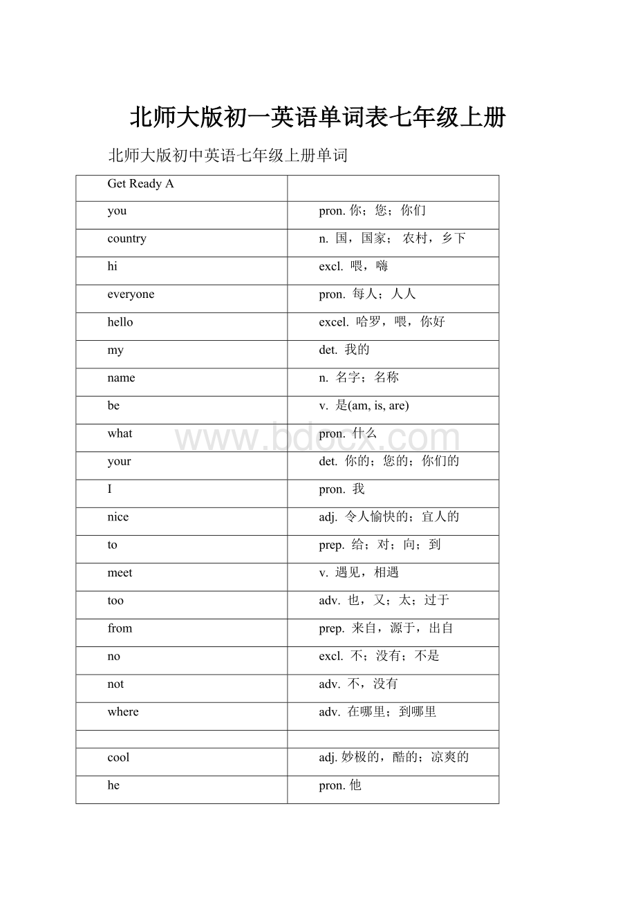 北师大版初一英语单词表七年级上册.docx_第1页