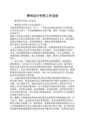 费用会计年终工作总结Word格式.docx